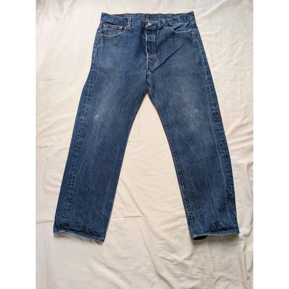 Levi’s 501 Original Fit Button Fly Jeans W38 L30 (Measures 29”) Classic Blue - Picture 3 of 11